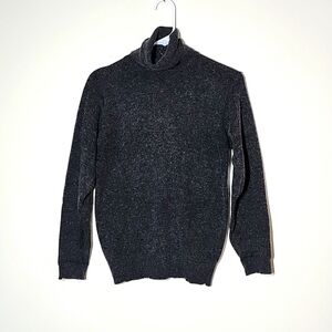 Evan Picone Vintage Hong Kong Luxury Angora Lambswool Gray Turtleneck Sweater Sm